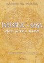 „Jarlsblut - Saga“ steht in großen, auffälligen Buchstaben. Außerdem: „Der achte Band“ und „Historischer Roman“. Hintergrund mit keltischen Mustern.