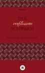 „Der verflossene Schwarm. Nur ein Zufall oder doch Schicksal?“ Ines Mat, Roman. Dunkelrote Abstrakte Muster, zentrales Logo.