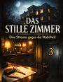 „Das stille Zimmer. Eine Stimme gegen die Wahrheit.“ Eine Zimmernummer „3“, Empfangstresen mit Schlüssel und Dämmerlicht.