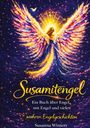Text: "Susamitengel. Ein Buch über Engel, mit Engel und vielen wahren Engelgeschichten." 

Illustration eines Engels mit leuchtenden Flügeln.