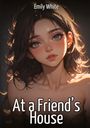 "Emily White, At a Friend’s House" in weißer Schrift über einem Porträt einer jungen Frau mit großen Augen.