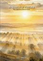 Text oben: "IN SEARCH OF FOREVER", darunter "The collected poetical works". Unten: "AXEL JÜNGST". Aquarell einer Landschaft bei Sonnenaufgang.