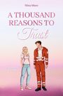 "A Thousand Reasons to Trust" in rosa Schrift. Illustration: Frau in hellen Kleidern, Mann in roter Uniform auf rosa-blauem Hintergrund.