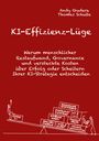 Titel: "KI-Effizienz-Lüge." Darunter: Autoren, eine Waage-Illustration mit Texten wie "Output KI", "Versteckte Kosten".