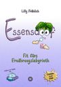 „Essensdoof“, „Fit fürs Ernährungslabyrinth“. Illustration eines Brokkolis mit Augen, der eine Lupe und einen Donut hält.