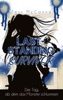 Titel: "Last-Standing Survivor". Autor: Tess McConnar. Silhouette einer Person mit langem Haar in dynamischer Pose.