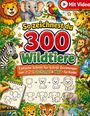 "So zeichnest du 300 Wildtiere" steht im Zentrum. Bunte Tiere wie Löwe, Elefant, Zebra umrahmen eine Zeichenanleitung.