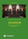 Oben Titel "Gundula Wessel", unten Buch "Heimkehr". Illustration zeigt sieben Könige auf Thronen in einer Halle.