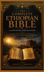 „The Complete Ethiopian Bible“; offenes Buch im Vordergrund; altes Gebäude im Hintergrund bei Sonnenuntergang.