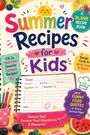 Text: "Summer Recipes for Kids", "A BLANK RECIPE BOOK", "With FUNNY FOOD QUOTES on Every Journal Page". Buntes, fröhliches Design.
