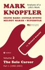 Titel: "MARK KNOPFLER - Analysis of a Life's Work". Illustration einer roten Gitarre auf hellem Hintergrund.