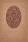 Illustration mit Text "Reinventing the Sparkle", geschwungene Muster, zarte Blüten und funkelnde Sterne auf bronzefarbenem Hintergrund.