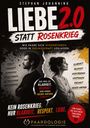 "Liebe 2.0 statt Rosenkrieg" zeigt ein Paar in Schwarzweiß, das sich abgewandt hat. Farbige Worte betonen Klarheit und Respekt.