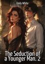 "Emily White", "The Seduction of a Younger Man. 2". Zwei Personen in intensiver Stimmung, stilvolle Illustration.