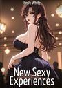 "Emily White" oben, "New Sexy Experiences" unten. Illustration einer Frau in elegantem Kleid, wendet sich zur Seite.