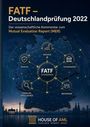 FATF-Deutschlandprüfung 2022. Netzwerksymbolik auf Deutschlandkarte mit Texten zu FATF-Standards, Risiken, Governance, Behörden.