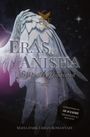 Der Text "ERAS & ANISHA: Licht in der Dunkelheit, Band II" ist vor einem weißen Engelsflügel auf dunklem Hintergrund.
