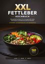 Titel: XXL Fettleber Kochbuch. Bunte Schüssel mit Quinoa, Avocado, Karotten und Gemüse.