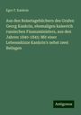 Egor F. Kankrin: Aus den Reisetagebüchern des Grafen Georg Kankrin, ehemaligen kaiserich russischen Finanzministers, aus den Jahren 1840-1845: Mit einer Lebensskizze Kankrin's nebst zwei Beilagen, Buch