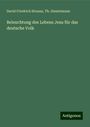 David Friedrich Strauss: Beleuchtung des Lebens Jesu für das deutsche Volk, Buch