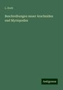 L. Koch: Beschreibungen neuer Arachniden und Myriopoden, Buch