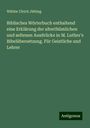 Wübbe Ulrich Jütting: Biblisches Wörterbuch enthaltend eine Erklärung der alterthümlichen und seltenen Ausdrücke in M. Luther's Bibelübersetzung. Für Geistliche und Lehrer, Buch