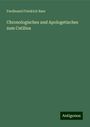 Ferdinand Friedrich Baur: Chronologisches und Apologetisches zum Catilina, Buch