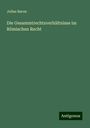 Julius Baron: Die Gesammtrechtsverhältnisse im Römischen Recht, Buch