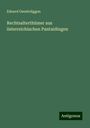 Eduard Osenbrüggen: Rechtsalterthümer aus österreichischen Pantaidingen, Buch