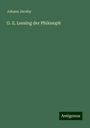 Johann Jacoby: G. E. Lessing der Philosoph, Buch