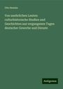 Otto Beneke: Von unehrlichen Leuten: culturhistorische Studien und Geschichten aus vergangenen Tagen deutscher Gewerbe und Dienste, Buch