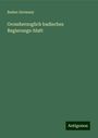 Baden Germany: Grossherzoglich badisches Regierungs-blatt, Buch