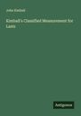John Kimball: Kimball's Classified Measurement for Lasts, Buch