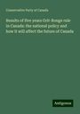 Conservative Party Of Canada: Results of five years Grit-Rouge rule in Canada: the national policy and how it will affect the future of Canada, Buch