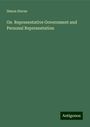 Simon Sterne: On Representative Government and Personal Representation, Buch