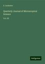 E. Lankester: Quarterly Journal of Microscopical Science, Buch