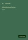 H. T. Colebrooke: Miscellaneous Essays, Buch