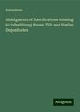 Anonymous: Abridgments of Specifications Relating to Safes Strong Rooms Tills and Similar Depositories, Buch