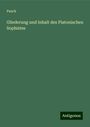 Panck: Gliederung und Inhalt des Platonischen Sophistes, Buch