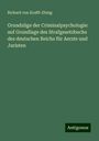 Richard Von Krafft-Ebing: Grundzüge der Criminalpsychologie: auf Grundlage des Strafgesetzbuchs des deutschen Reichs für Aerzte und Juristen, Buch