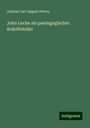 Johann Carl August Peters: John Locke als paedagogischer Schriftsteller, Buch