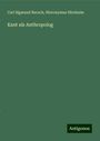 Carl Sigmund Barach: Kant als Anthropolog, Buch