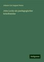 Johann Carl August Peters: John Locke als paedagogischer Schriftsteller, Buch