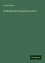 Rudolf Merkel: Nachtrag zum Programm von 1871, Buch