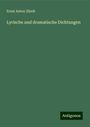 Ernst Anton Zündt: Lyrische und dramatische Dichtungen, Buch