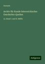 Anonym: Archiv für Kunde österreichischer Geschichts-Quellen, Buch