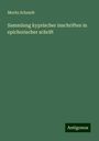 Moritz Schmidt: Sammlung kyprischer inschriften in epichorischer schrift, Buch