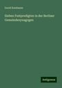 David Kaufmann: Sieben Festpredigten in der Berliner Gemeindesynagogen, Buch