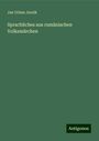 Jan Urban Jarnik: Sprachliches aus rumänischen Volksmärchen, Buch