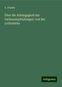 A. Chodin: Über die Abhängigkeit der Farbenempfindungen: von der Lichtstärke, Buch